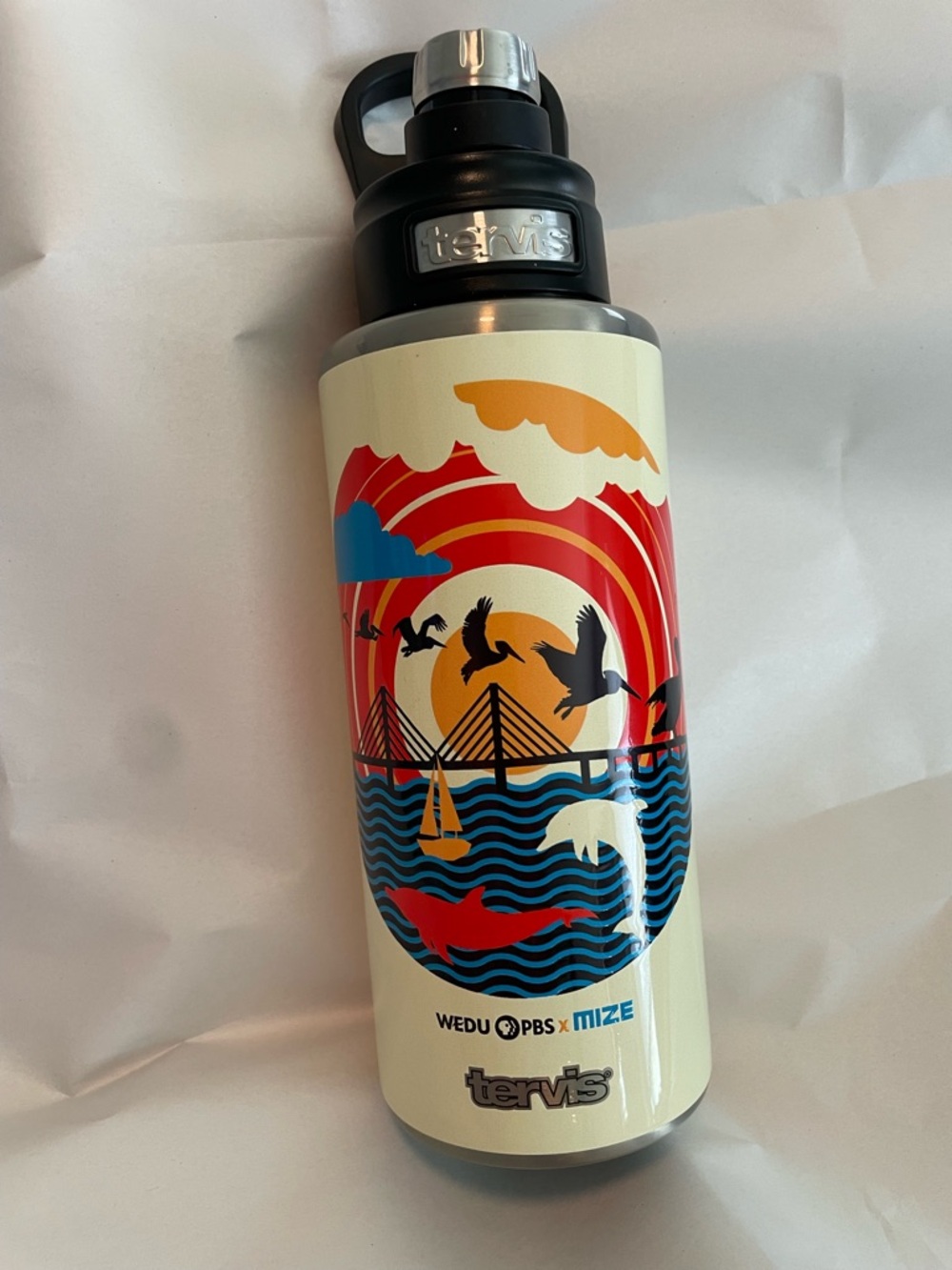 Tervis 32oz Wide Mouth Stainless Steel Explorer Ocean pelicans dolphins tumbler